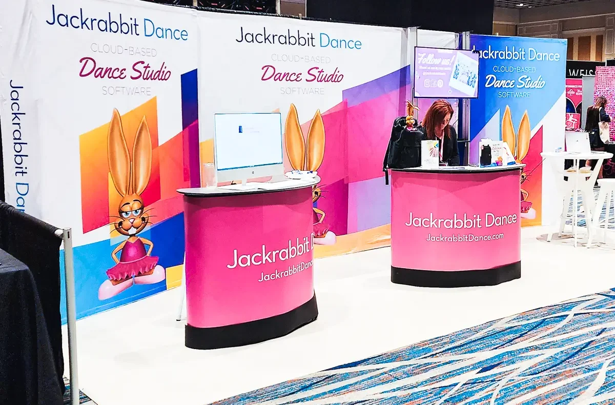 Jackrabbit dance studio promotional booth at event