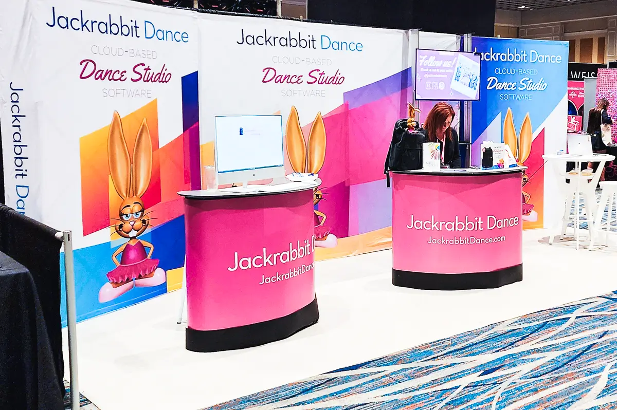 Jackrabbit Dance studio promotional booth at event