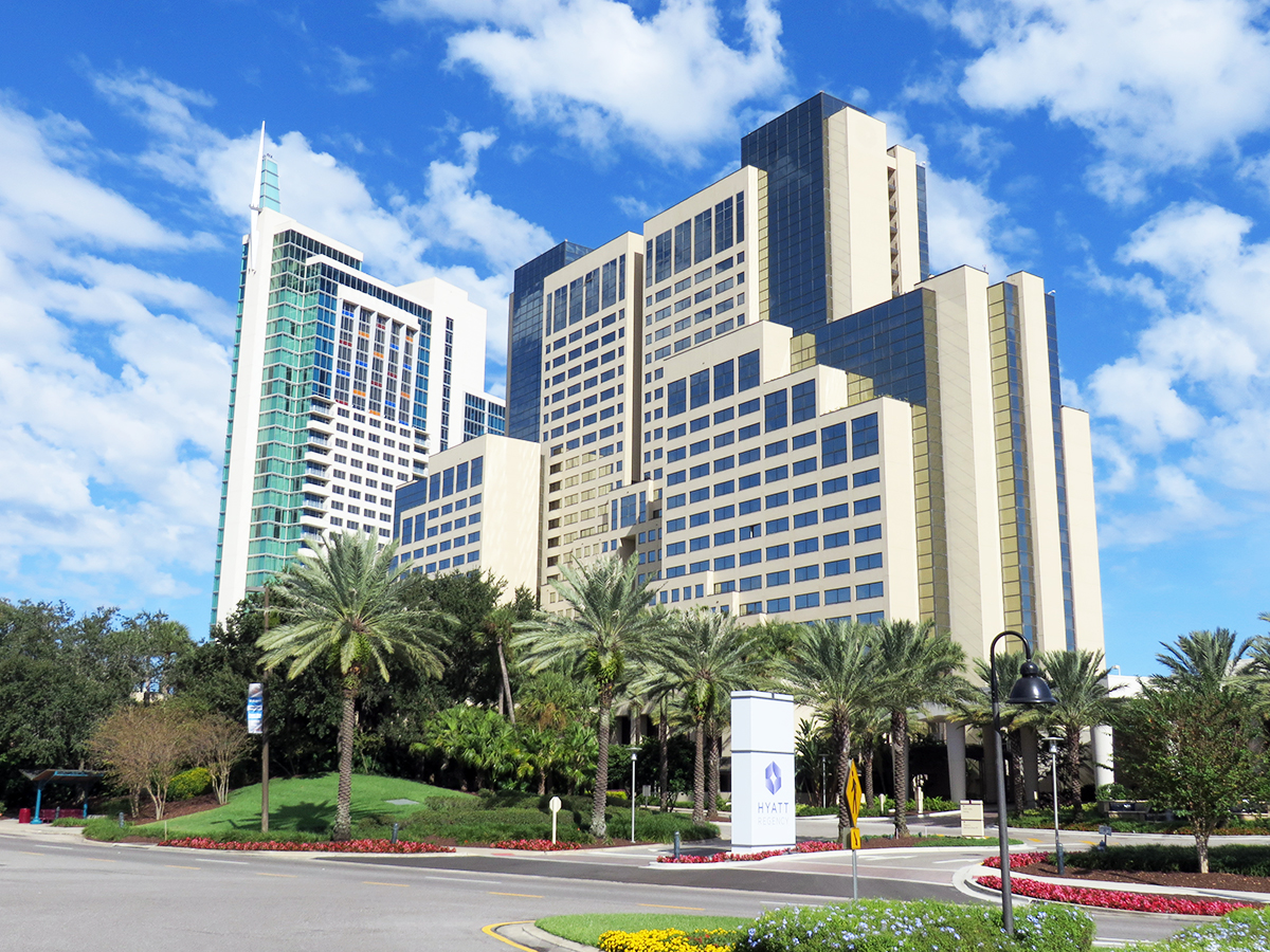 Exterior of hyatt regency orlando hotel