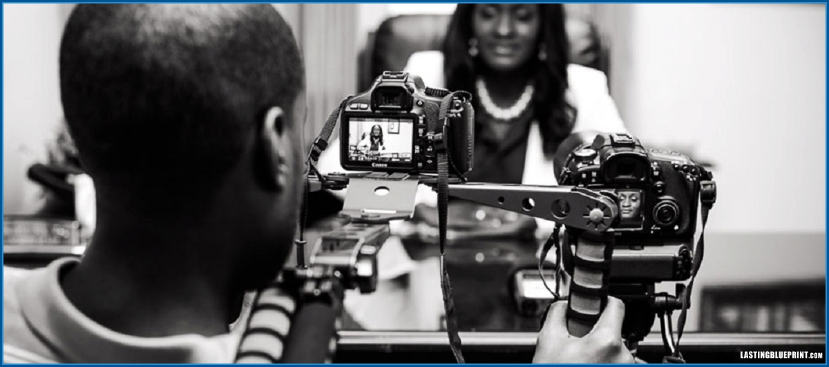 A corporate videographer in orlando captures mikaela nix, esq, using two cameras.