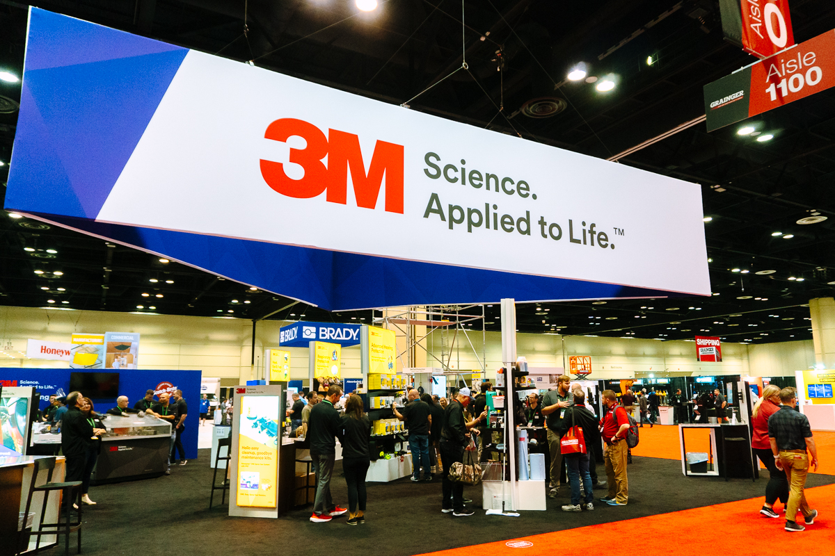 3m exhibit booth with attendees during the grainger show at the orange county convention center