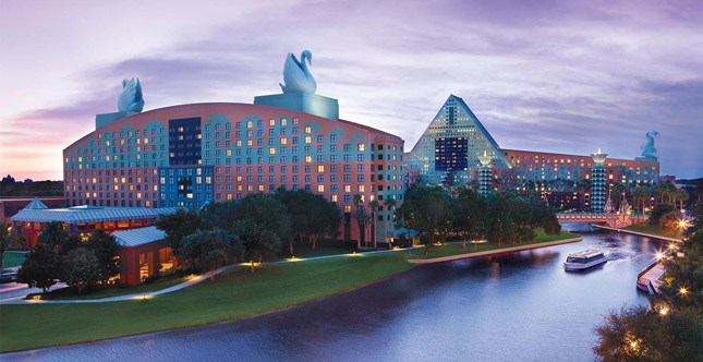 Exterior of walt disney world swan and dolphin resort