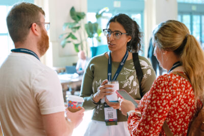 Attendees networking during an event at Disney’s Coronado Springs Resort in Orlando.